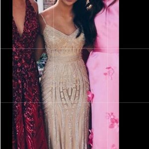 Gold Sherri hill prom dress